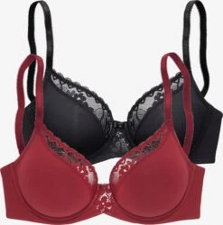 Bøjle-BHer T-shirt-BH BH Kvinder Rød / Sort
