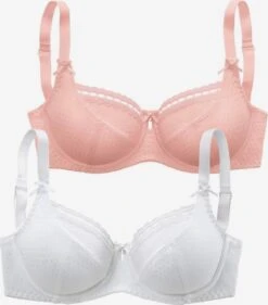 Bøjle-BHer T-shirt-BH BH Kvinder Fersken / Hvid