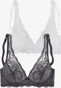 Trekants-BH-er Triangel BH Kvinder Antracit / Hvid