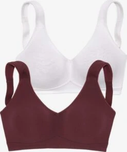 T-shirt-BHer Regular BH Kvinder Bordeaux / Hvid