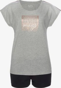 Pyjamas Shorty Kvinder Navy / Grå-meleret